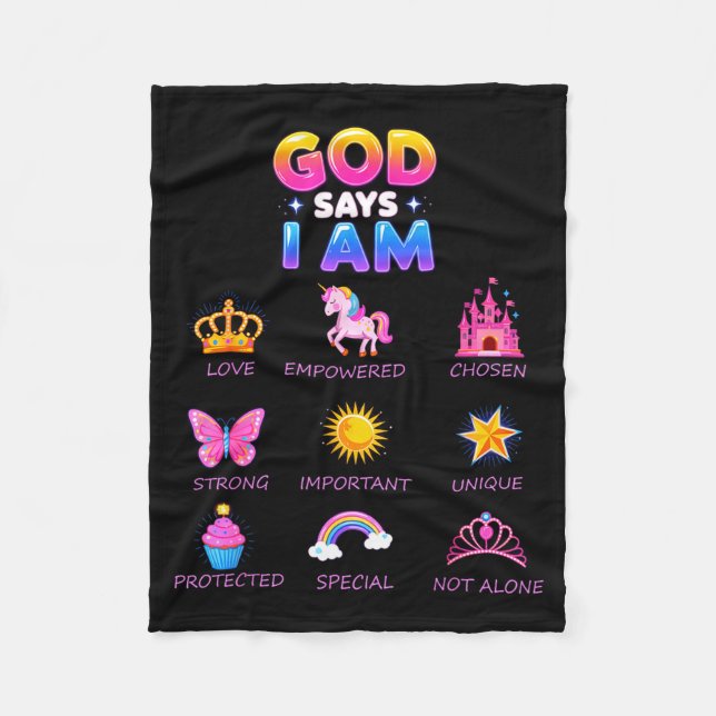 Cobertor De Velo God Say I Am Princess Cute Jesus Teen Girl Toddler (Frente)