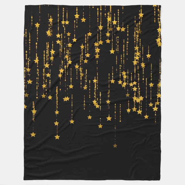 Cobertor De Velo Gold Stars - あなたのカスタムフリースブランケット, 152.4 x 203.2cm (Frente)