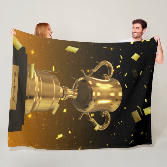 Cobertor De Velo Gold Trophy Blanket – Sports Fan Throw (In Situ)