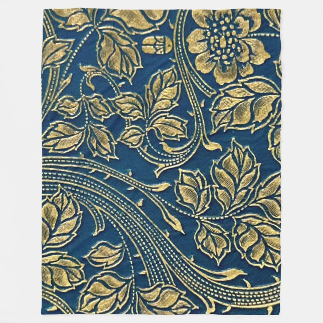 Cobertor De Velo Golden Blossom Elegance  Fleece Blanket (Frente)