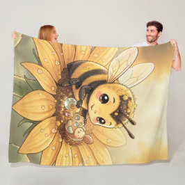 Cobertor De Velo Golden Bumblebee in Bloom Dance.4