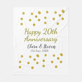 Cobertor De Velo Golden dots glitter happy 20th anniversary wedding