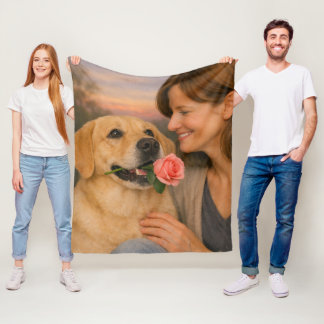 Cobertor De Velo Golden Retriever Fleece Blanket – Cozy Pet Art