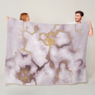 Cobertor De Velo Golden Vein Marble  Blush Aura Fleece Blanket
