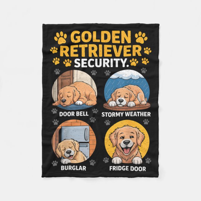 Cobertor De Velo Goldens Tee Golden Retriever Security Funny  (Frente)