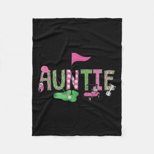Cobertor De Velo Golf Auntie Nk Hole In One Golf 1st Birthday Girl  (Frente)