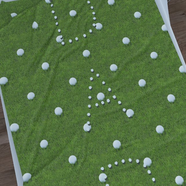 Cobertor De Velo Golf Ball Padrão Grande Folha Verde (A large blanket waiting for you to add your initials. Perfect gift for golfers!)