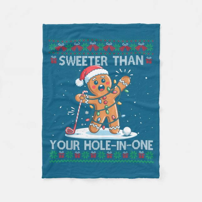 Cobertor De Velo Golf Christmas Gingerbread Sweeter Than Your Hole- (Frente)