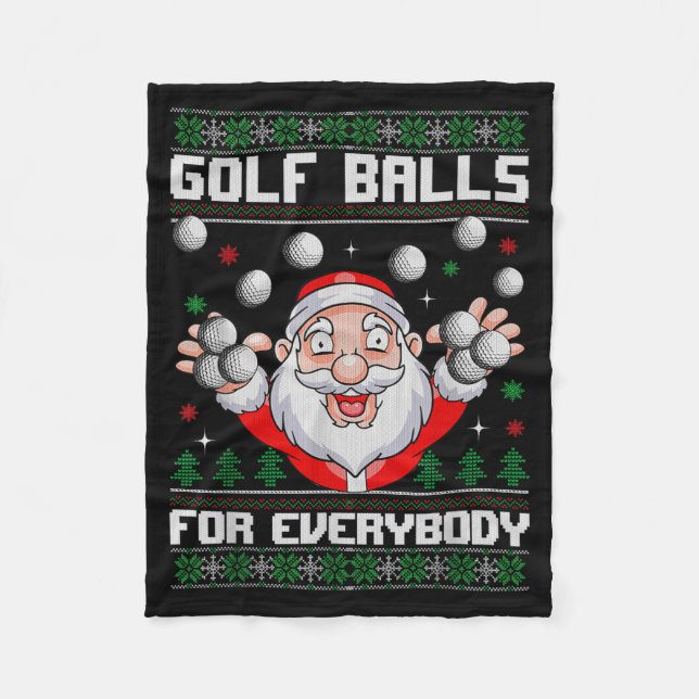Cobertor De Velo Golf For Everybody Santa Ugly Christmas Golfing  (Frente)
