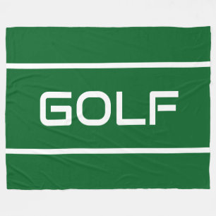 Cobertor De Velo GOLF Moderno com Listras de Texto Branco no Verde 