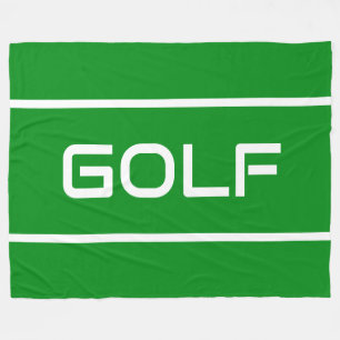 Cobertor De Velo GOLF Moderno com Listras de Texto Branco no Verde