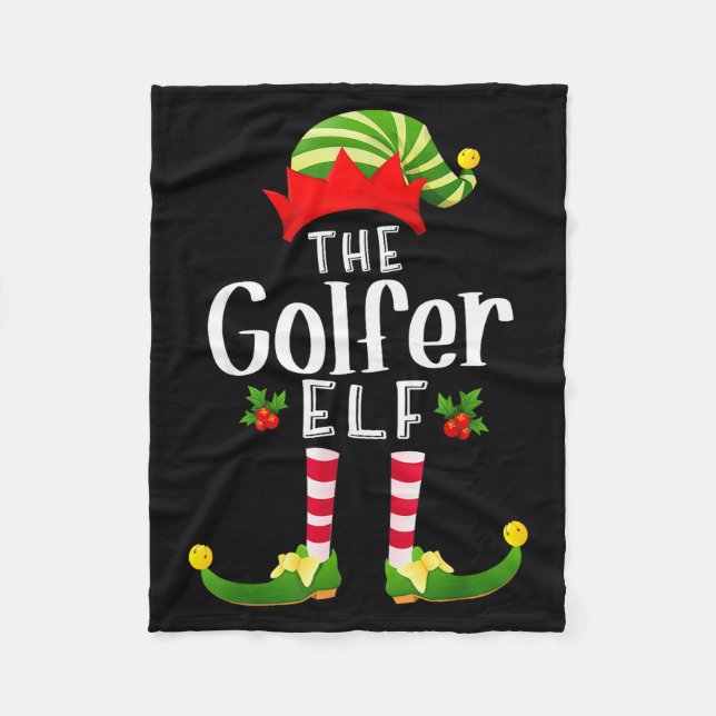 Cobertor De Velo Golfer Christmas Elf Matching Pajama X-mas Party  (Frente)