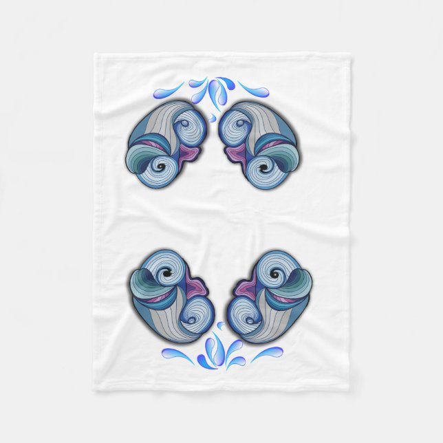 Cobertor De Velo golfinho abstrato (Frente)