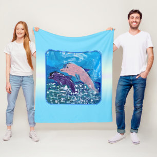 Cobertor De Velo Golfinhos "Arte por Crianças"