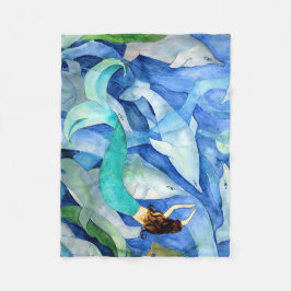 Cobertor De Velo Golfinhos e lenha de festa da sereia