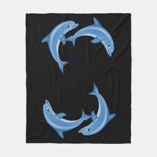 Cobertor De Velo Golfinhos Fleece Blanket (Frente)