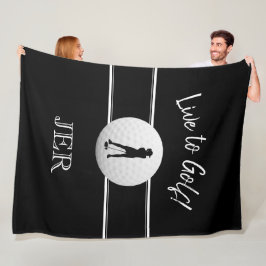 Cobertor De Velo Golfistas Senhoras Esportes Preto & Branco Monogra