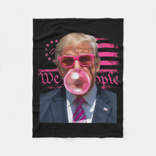 Cobertor De Velo Goma de Mascar Donald Trump Engraçada Rosa 4 de Ju