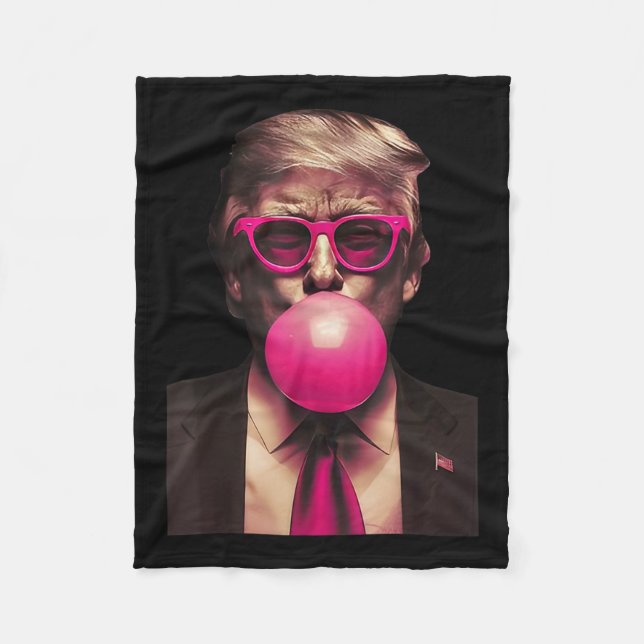 Cobertor De Velo Goma de Mascar Trump Engraçada  (Frente)