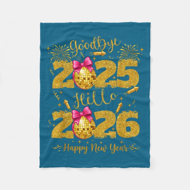 Cobertor De Velo Goodbye 2025 Hello 2026 Happy New Year's Eve  (Frente)