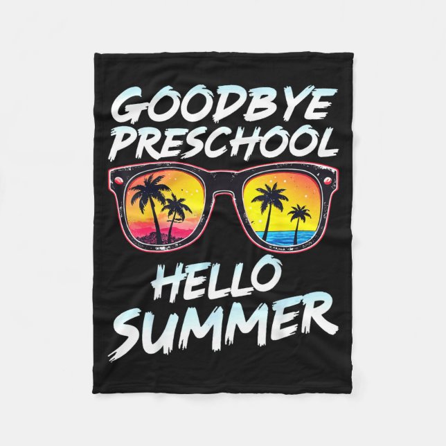 Cobertor De Velo Goodbye Preschool Graduation Tee Teachers Kids Hel (Frente)