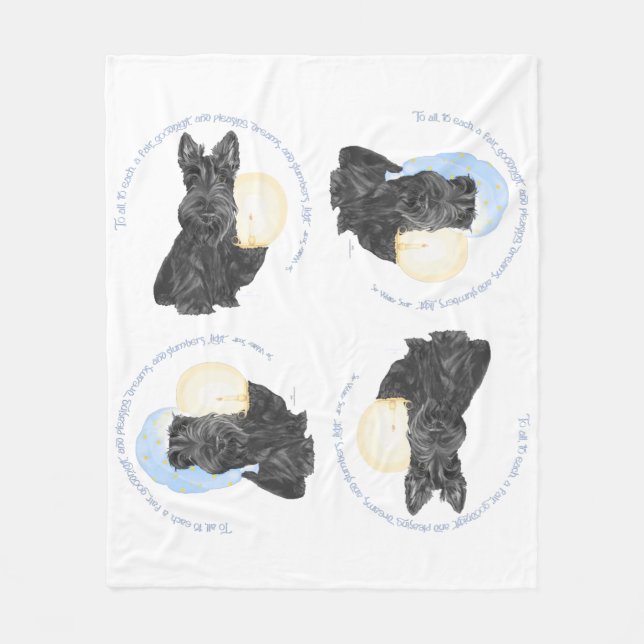 Cobertor De Velo Goodnight Scottish Terrier (Frente)