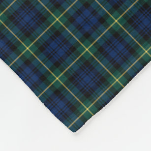 Cobertor De Velo Gordon Clan Royal Blue e Green Tartan