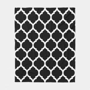 Cobertor De Velo Gorgeous Black White Quatrefoil Padrão Marroquino-