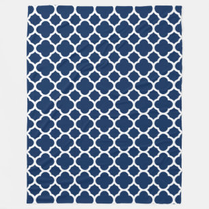 Cobertor De Velo Gorgeous Blue Quatrefoil Padrão marroquino