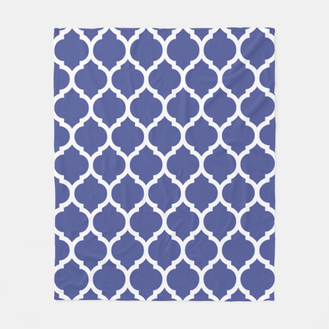 Cobertor De Velo Gorgeous Coblat Blue Quatrefoil Patterno do Marroc (Frente)