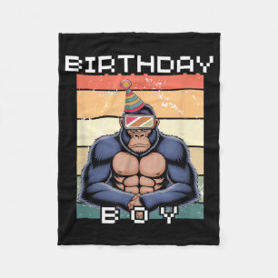 Cobertor De Velo Gorilla Birthday Decora Macaco Tag Vr Gamer