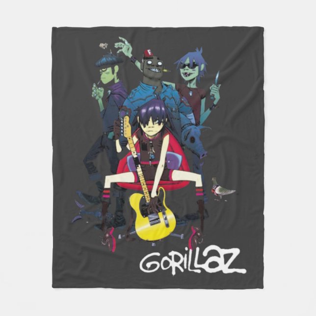 Cobertor De Velo Gorrillaz T-Shirt (Frente)