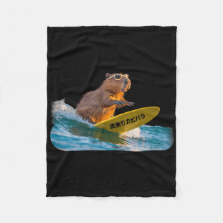 Cobertor De Velo Gorro de Surf Divertido Capivara Onda do Pôr do So