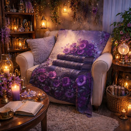 Cobertor De Velo Gothic Book Purple Floral