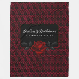 Cobertor De Velo Gothic Red Damask Rose Wedding