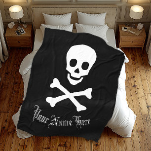 Cobertor De Velo Gótica Jolly Roger Pirate Skull e Crossbones