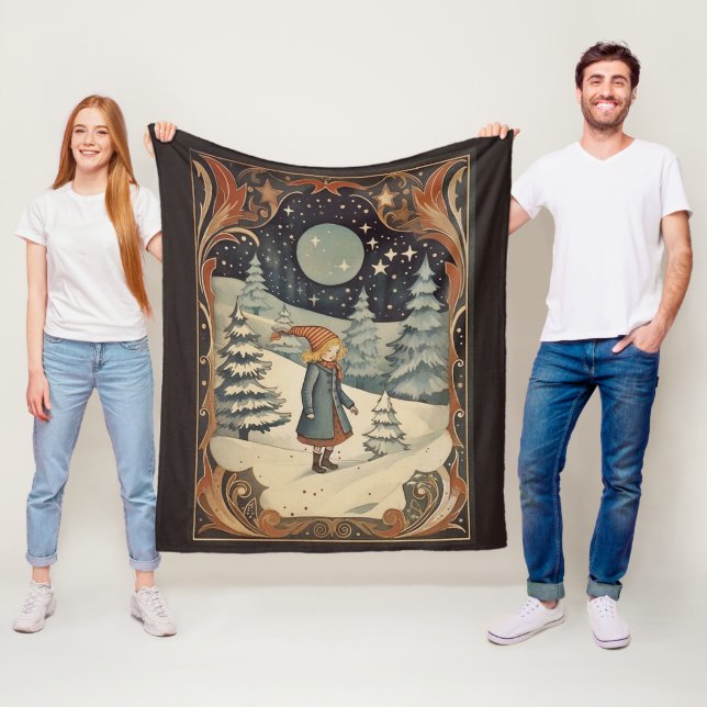 Cobertor De Velo Gouache Vintage Retro Christmas (In Situ)