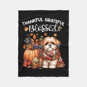 Cobertor De Velo Graças Grata Bênção Shih Tzu Cachorro Queda Y