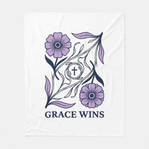 Cobertor De Velo Grace Wins Floral Camiseta Cristã Vintage com Grav
