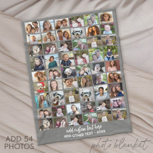 Cobertor De Velo Grade de Colagem de Fotos 54 - Texto Personalizado
