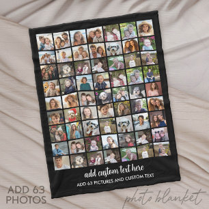 Cobertor De Velo Grade de colagem de fotos 63 - Texto personalizado
