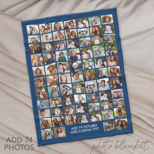 Cobertor De Velo Grade de colagem de fotos 74 - Texto personalizado