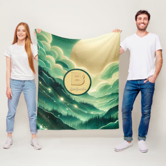 Cobertor De Velo Gradient Emerald Kelly Green Glitter Monograma