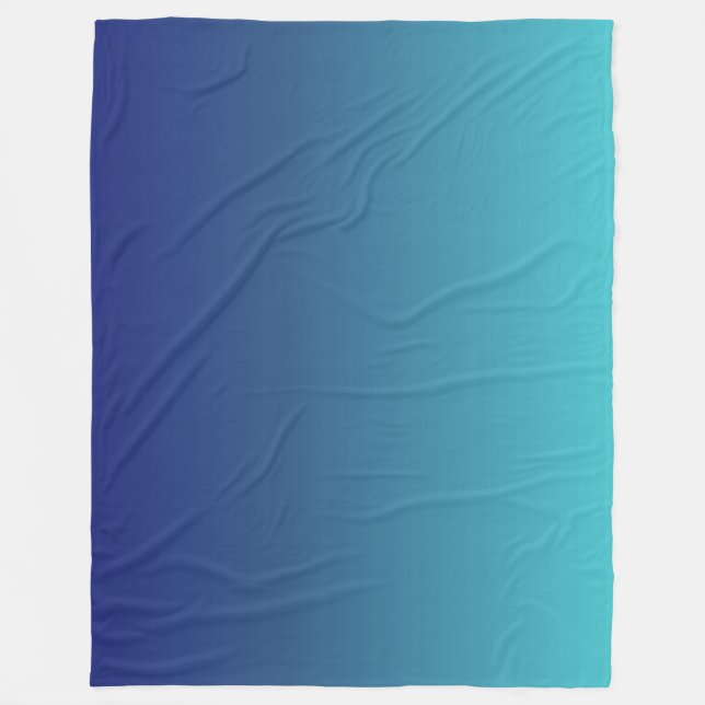 Cobertor De Velo Gradiente azul-ombre personalizado (Frente)