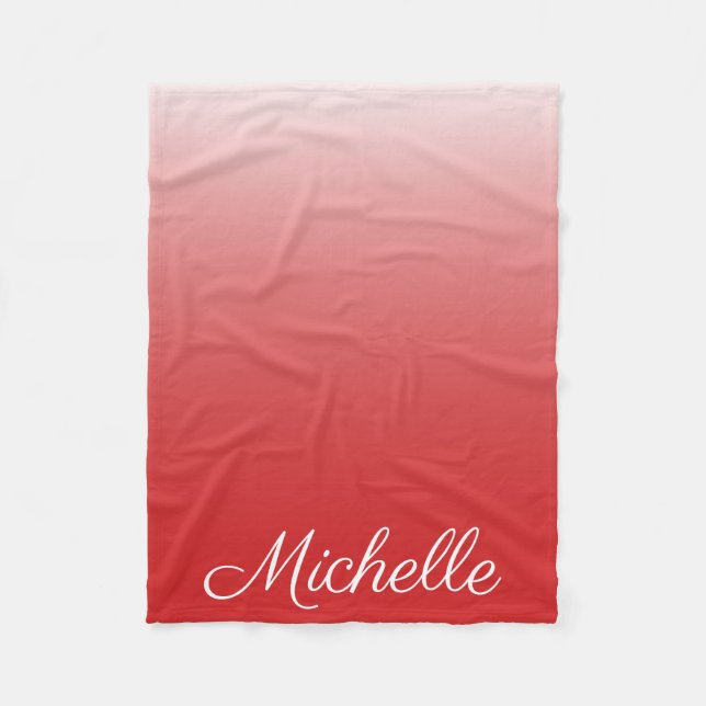Cobertor De Velo Gradiente personalizado vermelho-vivo (Frente)