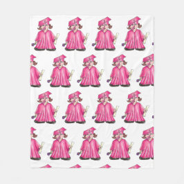 Cobertor De Velo Graduação de Diploma de Formando de Menina Rosa