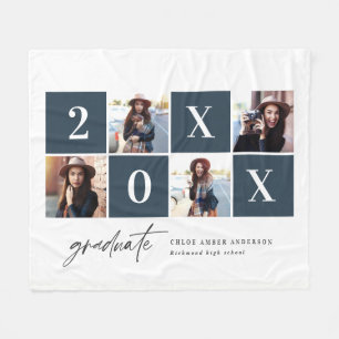 Cobertor De Velo Graduação geométrica em azul de marinho multifoto