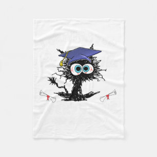 Cobertor De Velo Graduação Graduada De Gato Negro Engraçado No Dia 