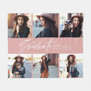 Cobertor De Velo Graduação multifoto-moderna de guião rosa-giro