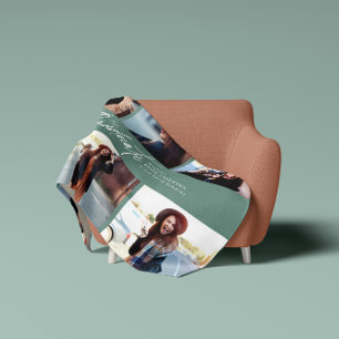 Cobertor De Velo Graduação multifoto-moderna de scripts verdes